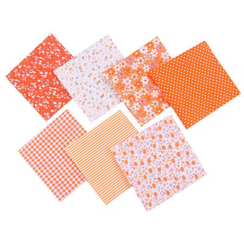 7pcs Quilting Patchwork Party Craft Fat Quarter Bundles Handmade Fabric Sewing Cotton Dolls Clothing 25x25cm