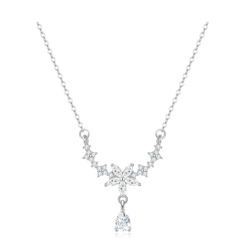 Barbie necklace [Explosive Flashing] Suisui Ping An Pure Beauty Cherry Blossom Pendant Niche Temperament Exquisite Flower Clavicle Chain TX2401083A золотой