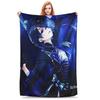 Super Warm BlanketGirls Boys Camping Cartoon Black Butler  Throw Blanket  Flannel Bedspread For Home Decor Sofa Bed Cover