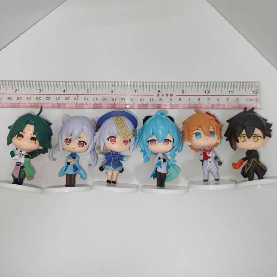 Genshin Impact Q Version Mini Figure Set Anime Game Collectible Statue Doll Desktop Decor Birthday Gift for Fans