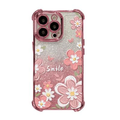 Oil Painting Flowers Are Suitable for The Apple 16pro Four-corner Airbag Phone Case. 15 Electroplated Anti-drop 14 High-end Feel 13 Silicone X