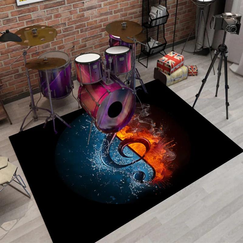 

VIKAMA Music Theme Drum Rug Non Slip Durable Stain Resistant Floor Mat Music Studio Game Room Drum Mat Home Decor 40x60cm