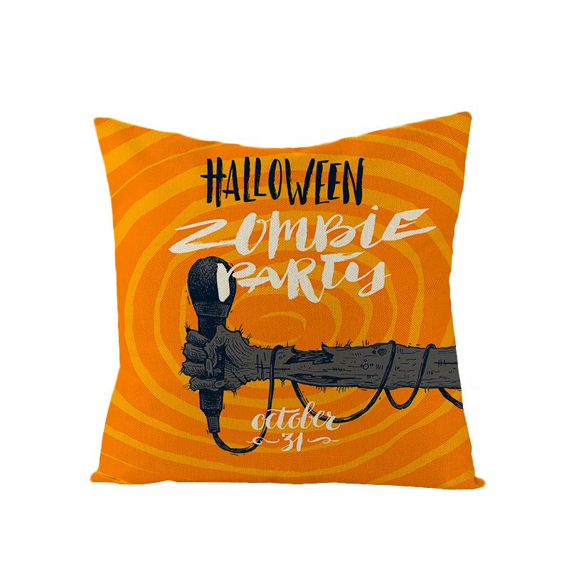 New Home Furnishings Halloween Polyester Pillow Case Home Pumpkin Ghost Fire Cushion Waist Pillow Case
