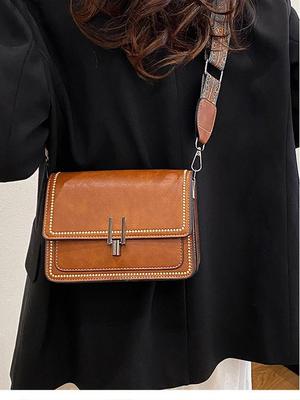 Sac Bandoulière Rétro d'Été 2025 pour Femmes avec Large Bandoulière – Style Européen & Américain, Mode Simple