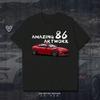 En 86 Sportsbil FANTASTISK 86 KUNSTTRYKK Grafisk T-skjorte unisex og Wounisex Kort Erme Pustende Motorsykkel T-skjorte