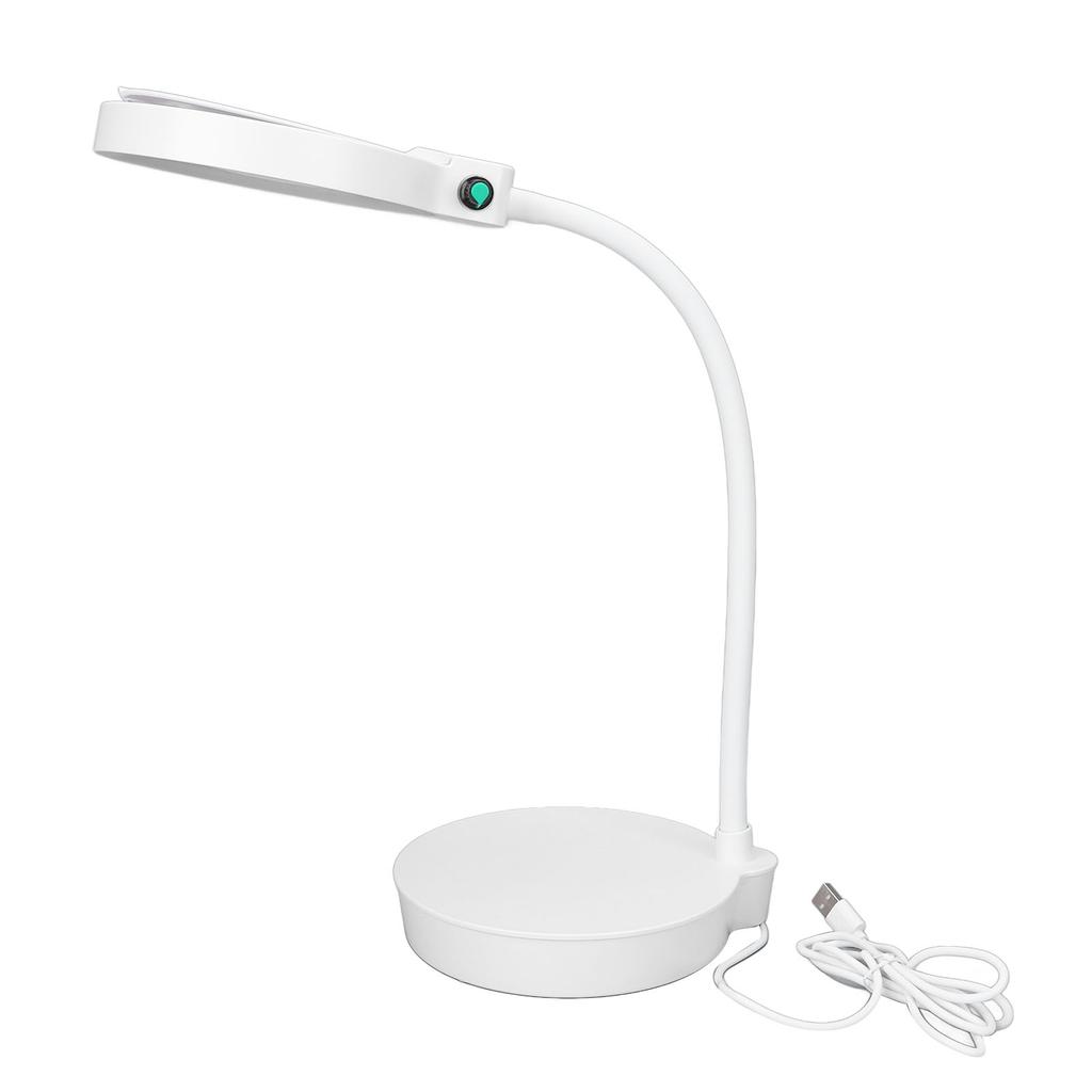 130mm Diameter 2X Magnifying LED Lamp Flexible Tube 13X Magnifying Glass Desk Light for Tattoo Manicure