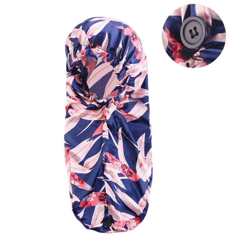 Шапочки для сна для женщин с принтом, эластичная лента, шелковая, складная ночная шапочка 1