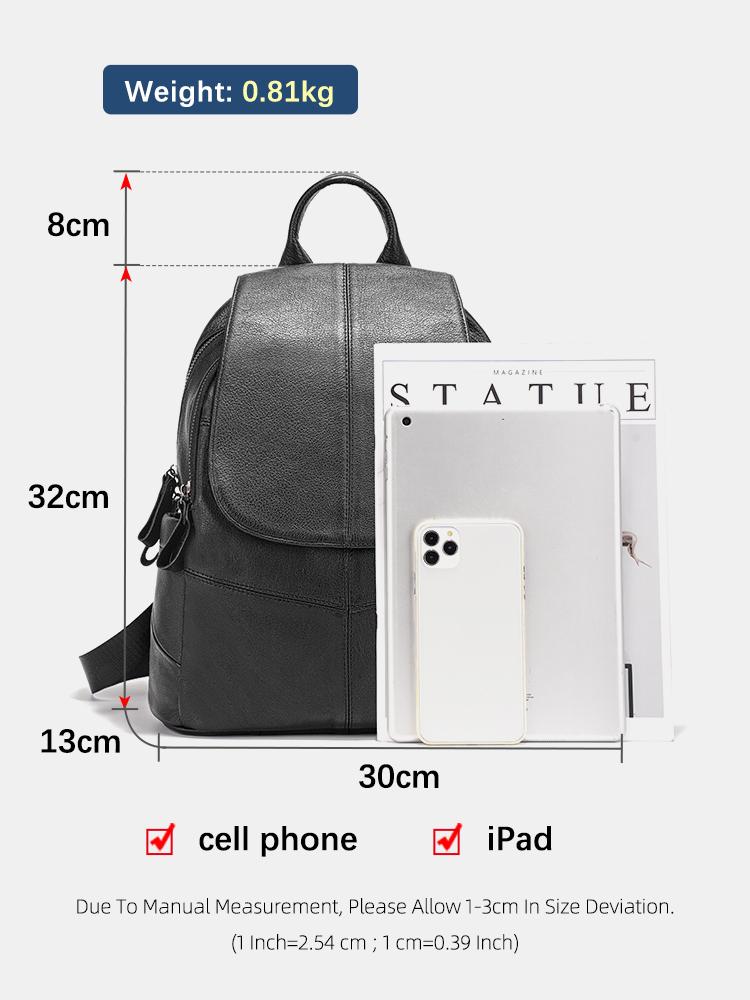 Zency 100% Genuine Leather Backpack For Women