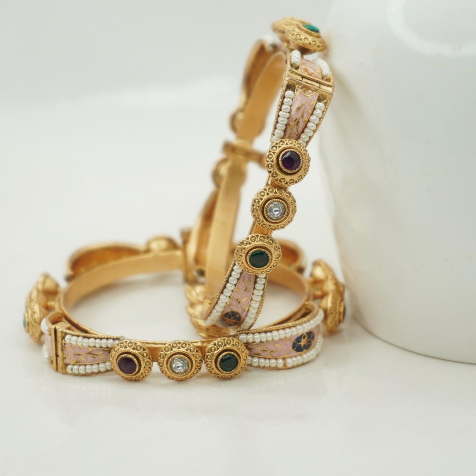 

Красивый красиво оформленный старинный позолоченный браслет ручной работы 2.6 золотой