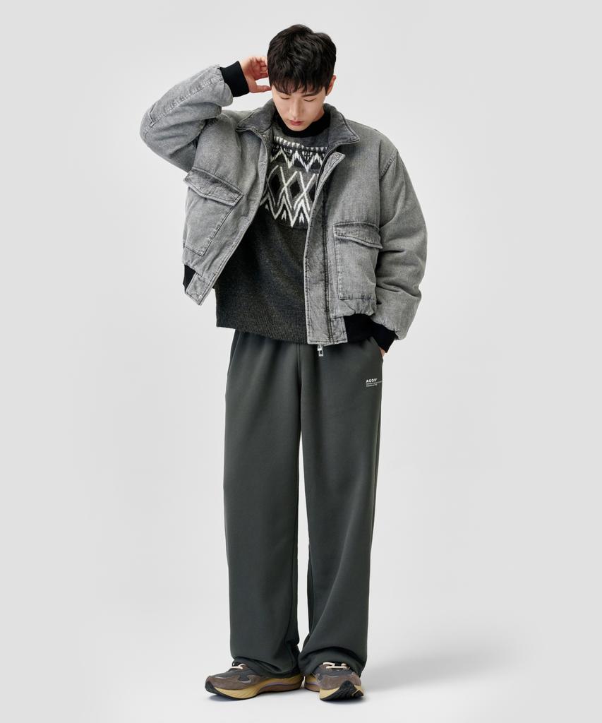 AGOD Peach Brushed Sweatpants [Charcoal]