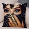 Beautiful Lady Pillow Case Decor Colorful Masked Woman Pillowcase Super Soft Plush Cushion Cover for Sofa Home Car Xcm