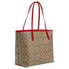 Coach City 33 Vintage Monogram Print Magnetic Closure Tote Bag Women tote bags Khaki Miami-Red 5696-SVUC3