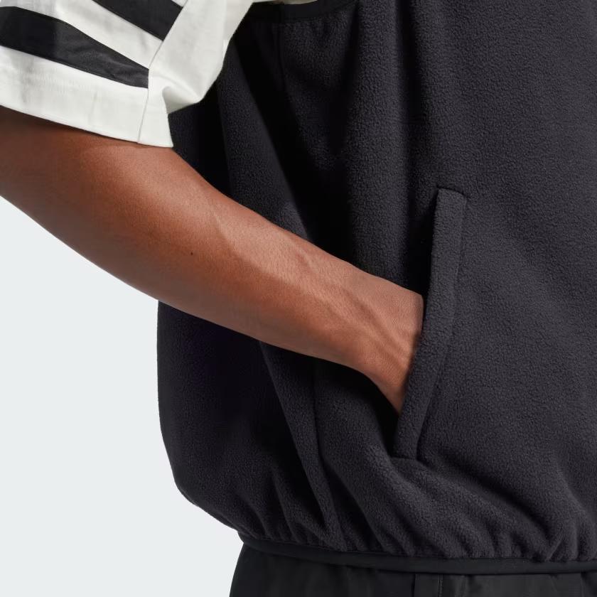 adidas Originals Adicolor 3-Stripes Stand Collar Casual Sports Vest Men Vests Black IZ4799