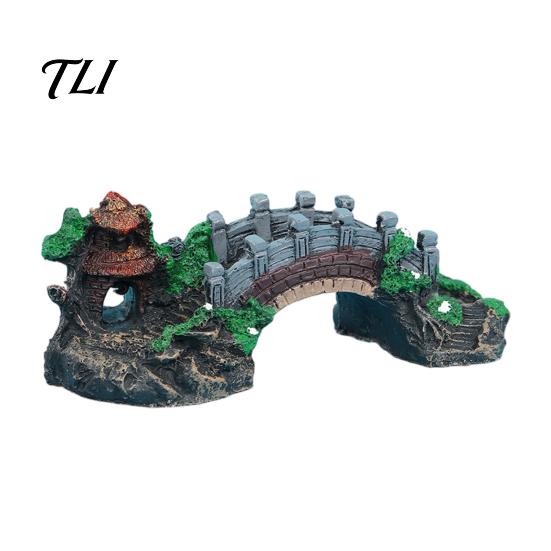 Fish Tank Decoration Aquarium Bridge Ornament, Arch Miniature Decor, Non-Toxic Accessories Mini Model for Terrarium, Fairy Garden Decorative