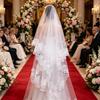 Long White Wedding Veil Elegant Floral Lace Edge Bridal Veils White Wedding Veil Bridal Hair Accessory for Bride Wedding Party