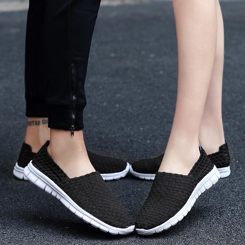 Léto Muži Braid Plážové Líné Boty Ženy Ležérní Výplet Měkké Slip na Ploché Tenisky Unisex