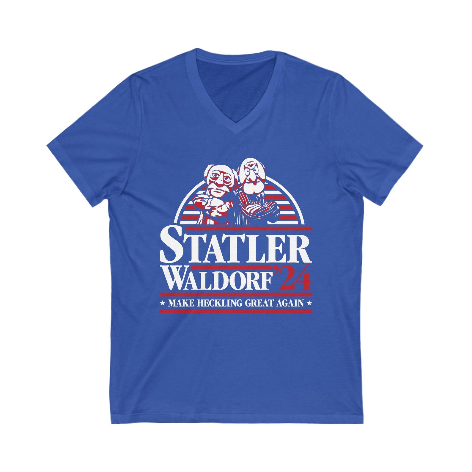 Statler & Waldorf 2024 Election Bella Canvas Unisex Jersey Short Sleeve V-Neck Tee 110