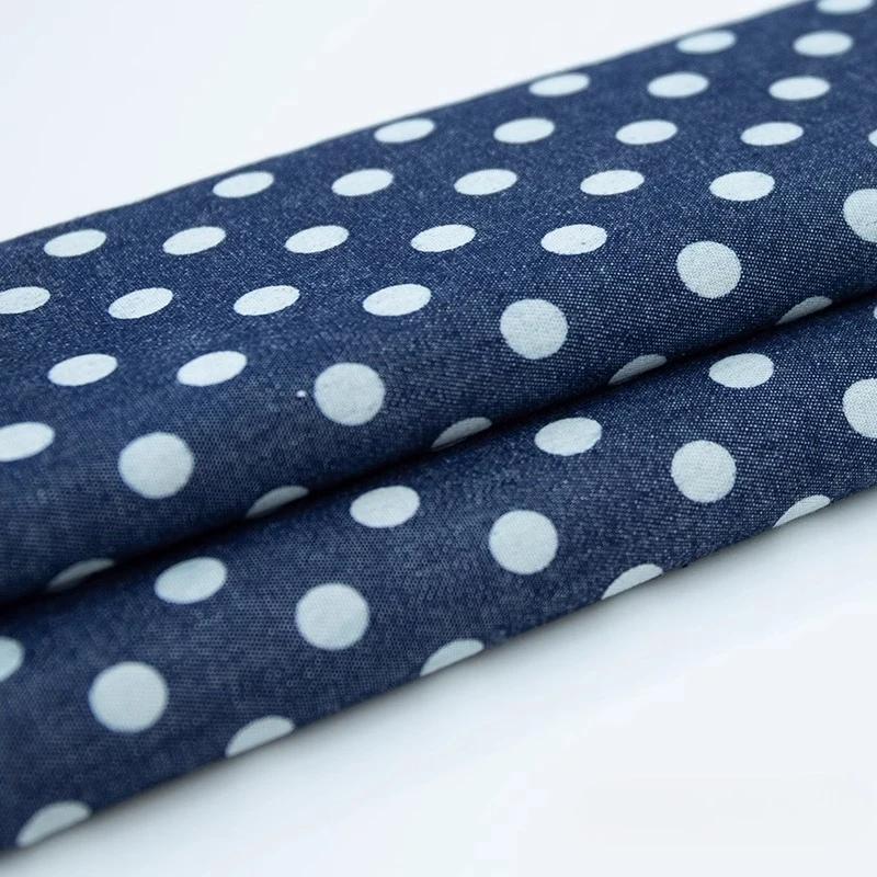 100x150cm Thin Style Washed Printed Fabric Pure Cotton Denim Fabric Summer Clothing Pants Short Dress DIY Clothing Shirt Fabric
