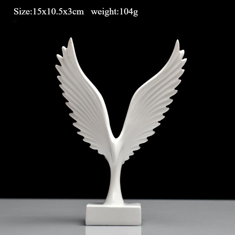 European Eagle/Angel Wing Statue Sculpture Figurine Resin Dapeng Spreading Collection Miniature for TV Cabinet Home Decoration