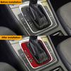 1PC Real Carbon Fiber Car Gear Shift Panel Inner Frame Decoration Sticker For Volkswagen Golf 7 2014-2019 Car Accessories