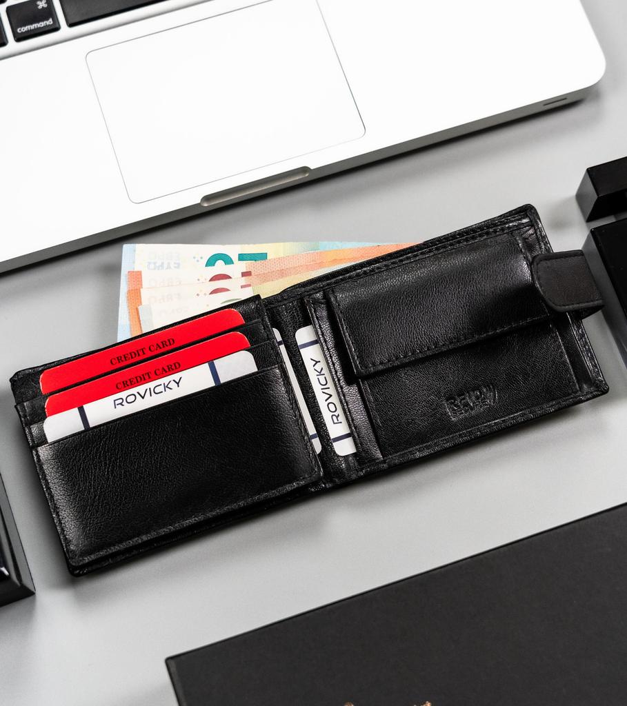 Gift set: men's leather wallet and keychain - Rovicky