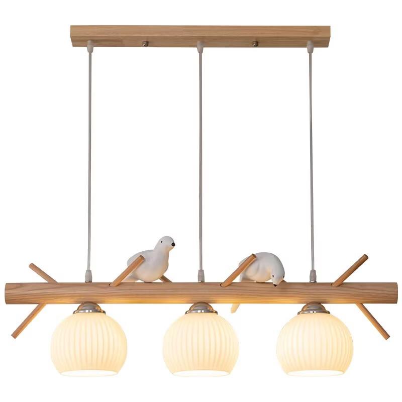 Oeny Nordic Wooden 3-Head Dining Room Pendant Light
