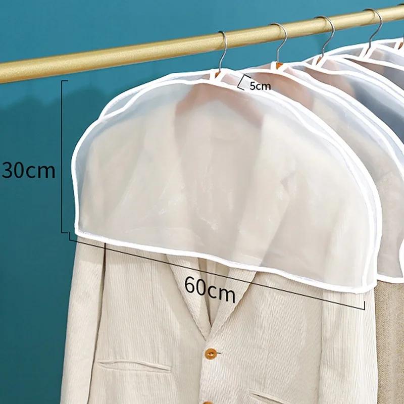 5pcs Dust Cover Clothes Hanging Suit Coat Garment Protector Storage Bag Case Shoulder Dustproof Wardrobe Organizer Home Supplies