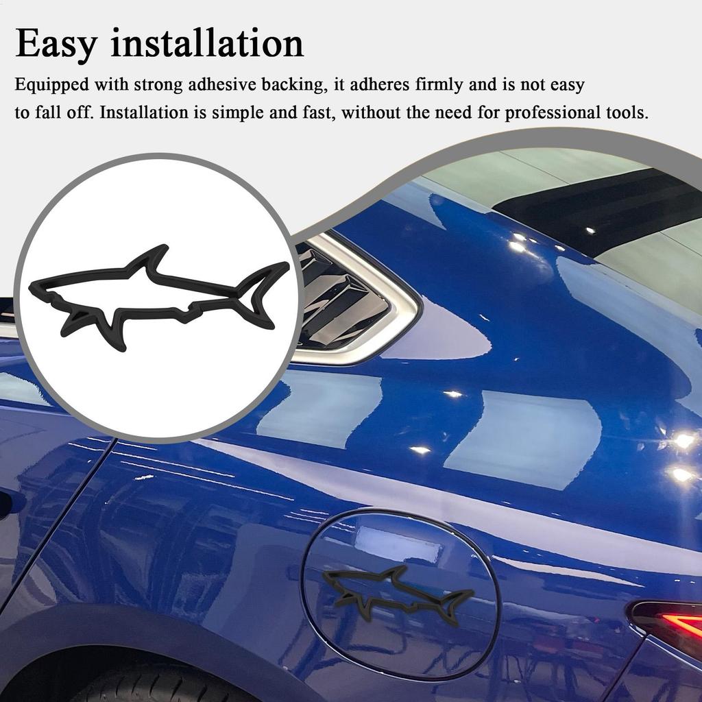 Auto-Embleme und -Abzeichen Haifisch Auto-Fensteraufkleber Wetterfest Hohl-Logo-Dekoration Für Modifikation Kennzeichenhalterung