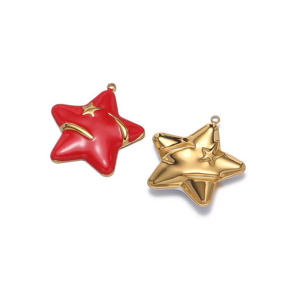 

5pcs Stainless Steel Enamel Lucky Star Charms for DIY Women Jewelry Necklace Pendant Supplies Bracelets Findings Earrings Making