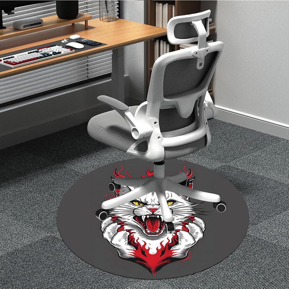 

1pc FlameCat Office Round Area Rug, Under Office Chairs Bedroom Living Room Home Decor, Room Deco, Available in Various Sizes L1121085 80cm by 80cm