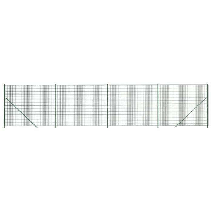 VidaXL Wire Mesh Fence with Flange, Decorative Fence Panel, Garden Patio Protection Barrier 154150