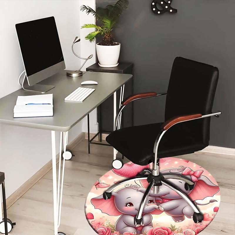 1PC Elephant Non-Slip Floor Round carpet, Office, family, bedroom, Large Area Rug Indoor Rugs,  Durable PolyesterH0372