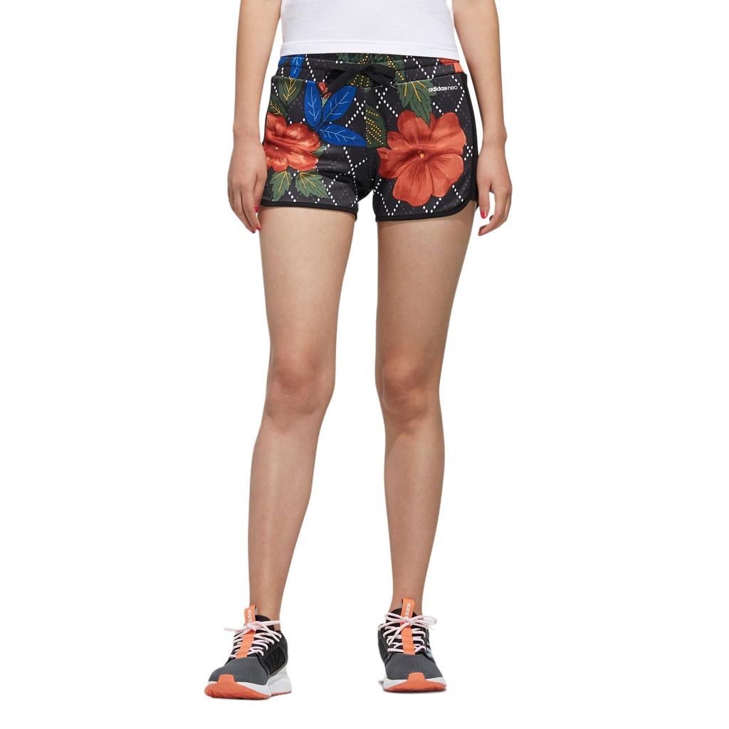 Adidas Neo Floral Sports Fashion Comfortable Lace-Up Shorts Women Shorts FJ6775