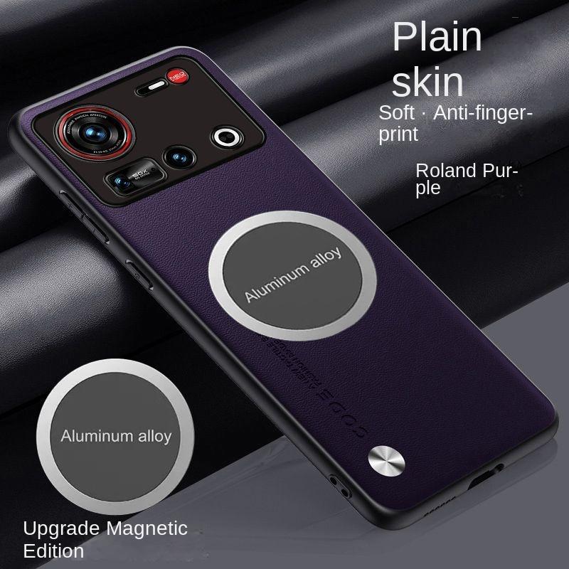 For Nubia Z80 Ultra Case Soft Vegan Leather Magnetic Protective Back Cover Case For Nubia Z70 Z60 Z80 Ultra Z60S Pro Phone Shell