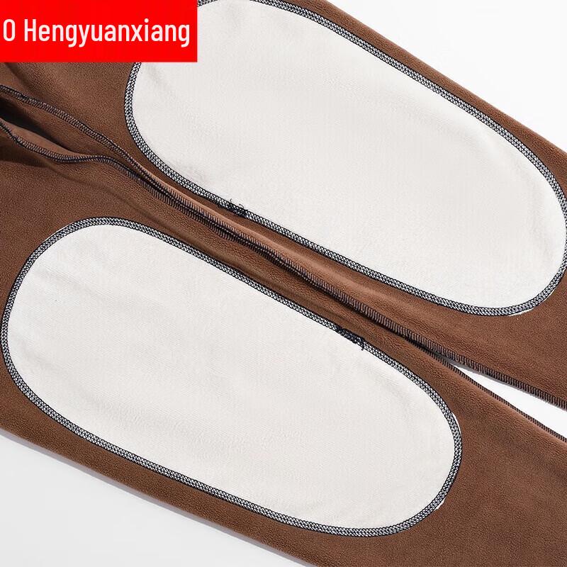 Hengyuanxiang Men's Thermal Pants with Wool Knee Patches