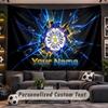 Wall Hanging Tapestry Custom NameLeeds United Pattern Personalized Printed Fabric Wall Decor