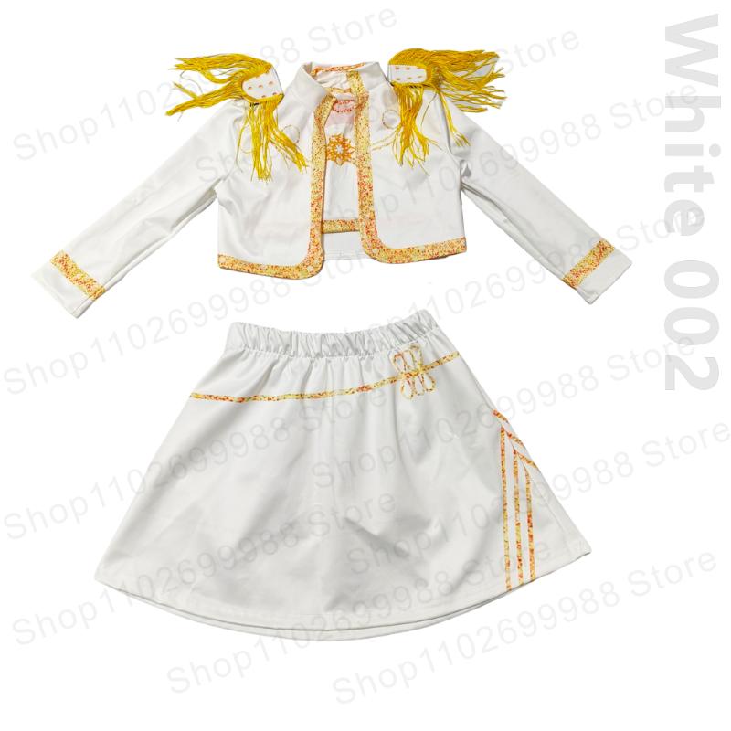 

Костюм для косплея Руми Мира Зои Уайт из фильма 2025 года для девочки на Хэллоуин, карнавал, K-pop, женская группа, идол, платье с принтом для наряжания 130 CM