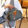 Bag women's new trendy fashion leather Boston pillow bag women's crossbody first layer cowhide niche handbag