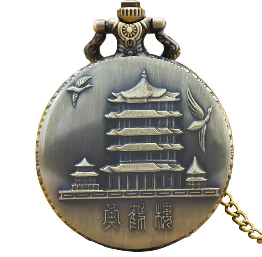 

Vintage Bronze Steampunk Features Attractions Carved Quartz Pocket Watch Necklace Pendant Clock Chain Men Women Chain Gift бронзовый