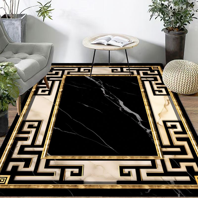 Luxury Lounge Rug Sofa Side Large Area Rugs European Marble Decor Living Room Carpet Soft Anti Slip Bedroom Floor Mat 160x230cm
