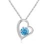 Sterling Heart Pendant Necklace Women Minimalist Clavicle Chain Gift Mom Daughter