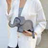 Elephant Crossbody Messenger Bag, Casual Animal Theme, Adjustable Strap, Zipper Closure, Polyester Lining, Solid Color