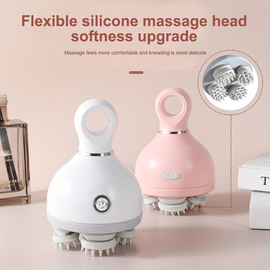 New multifunctional head massager, handheld head decompression therapy, waterproof kneading, wireless head massager.