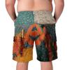 Men's Plus Size Halloween Print Cargo Shorts Multi Pocket Lightweight Casual Shorts with Adjustable Drawstring Waist for Comfort and Utility
