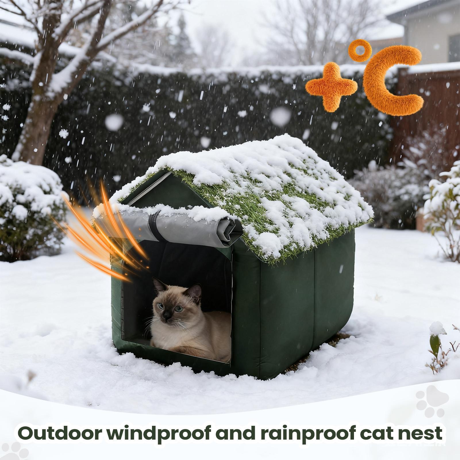 

Outdoor Cat House Weatherproof Windproof Bed Cave Spacious Oxford Cat Shelter For Tent Hideaway Outdoor Winter Balcony Play S