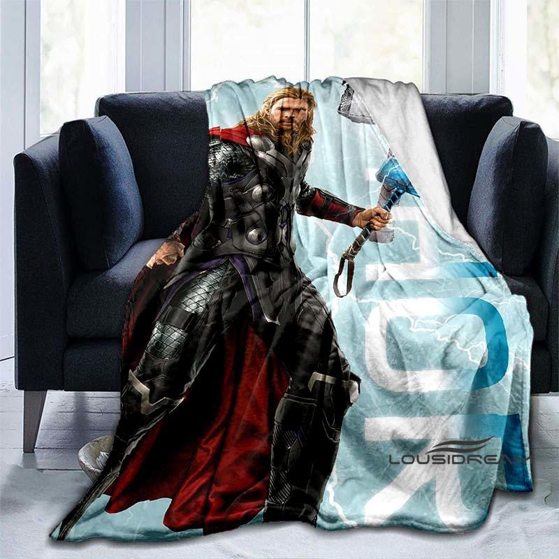 Customizable 2026 new Thor cartoon anime blankets bedroom decorations warm flannel sofa blankets suitable for home bedroom