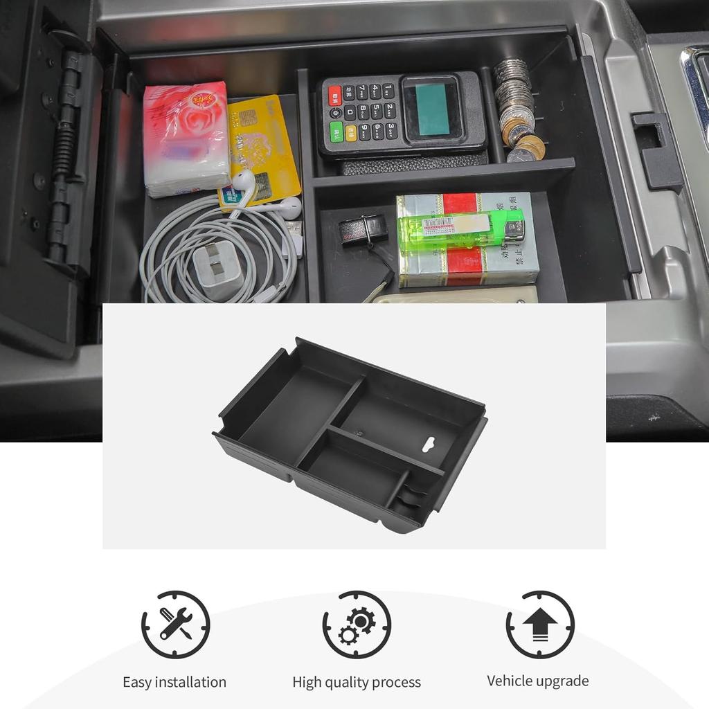 CheroCar Center Console Armrest Box Organizer Tray Interior Storage Box Compatible with Ford F150 2009 2010 2011 2012 2013 2014,Exterior Accessories