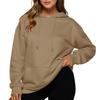 Women's Casual Loose Sports Drop Shoulder Sleeves Smooth Panel Hoodie Sweatshirt