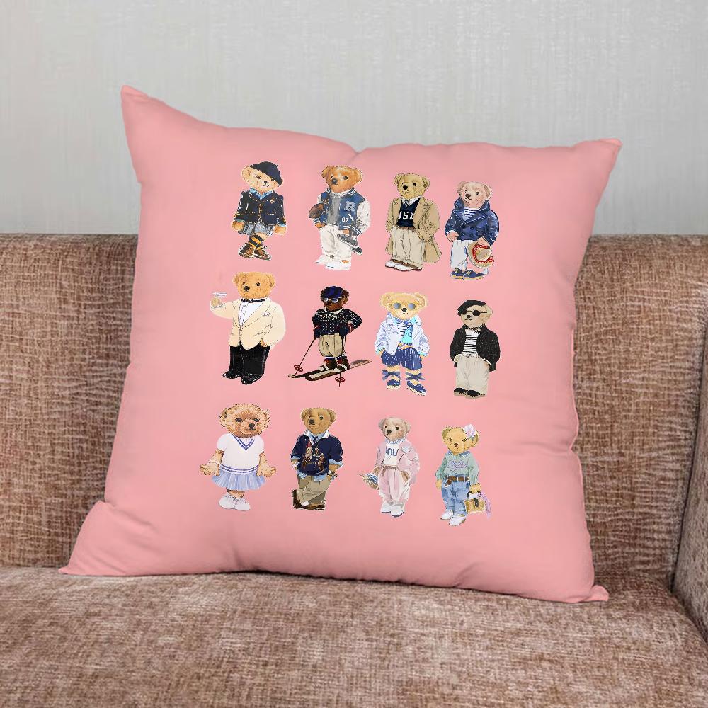 Fashion Bear P-PoloS Pillow Case For Home Bedroom Car Office Decoration Living Room Sofa Cushion Cover Suitable