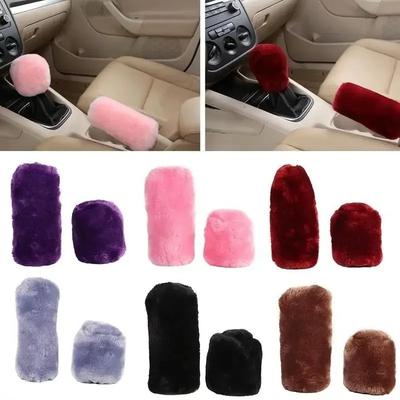 New Plush Gear Shift Cover Handbrake Cover Automotive Products Manual Gear Lever Winter Car Gear Lever Cover Decoration